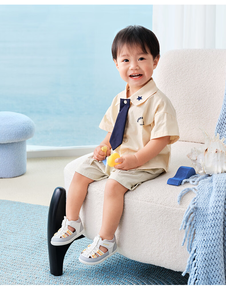 DR·KONG Toddler Walking Shoes Summer Kids Casual Baby Children Sandals 2S13A2013BM Beige/Grey Size 20 3