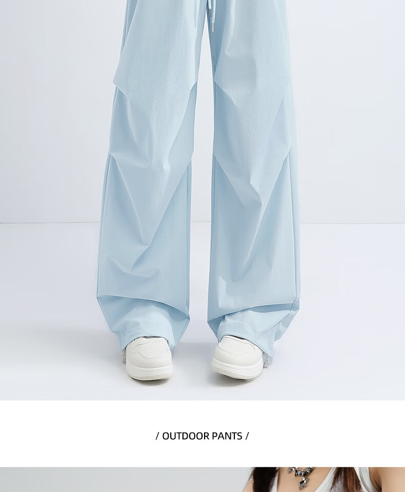 MINISO Women's Work Pants 2026 Spring Summer Lightweight High Waist Slim Wide Leg Cargo Pants Petite Sports Hiking Trousers 17
