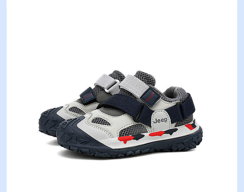 JEEP Kids Sports Shoes Spring Summer Single Mesh Breathable Dad Sneakers Non-slip Mesh Shoes Boys Girls Running Shoes Black Gray Size 37 34