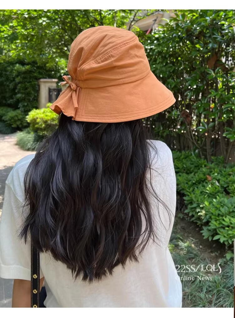Lagur Casual Lightweight Breathable Cotton Japanese Style Fisherman Hat Women Summer Sun Protection Sunshade Cap Spring Pink Orange 11