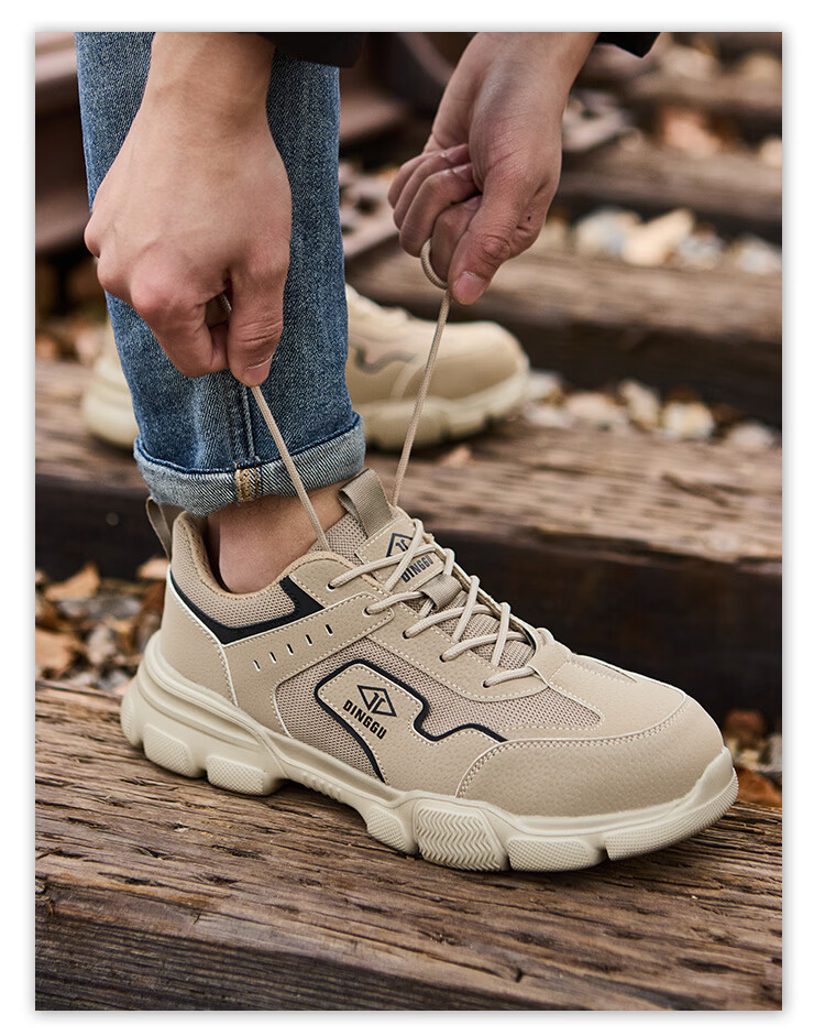 Dinggu Men's Safety Work Shoes Anti-Smash Anti-Puncture Durable Lightweight Comfortable Steel Toe JD1812MH38 7