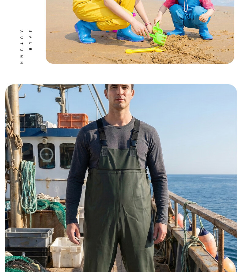 FOOTOPPO Kids Waterproof Rain Boots and Waders Full-Body Water Play Pants Splash Pants Water Gear Waterproof Rain Pants 28