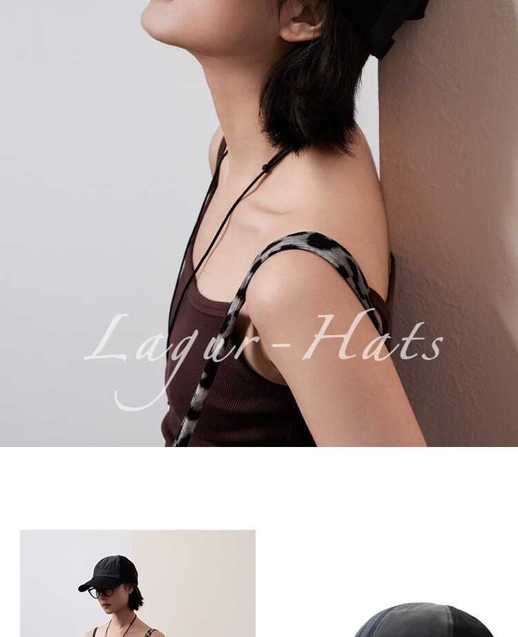 Lagur Couple Edition "Black Gray Yamamoto Style" 100% Cotton Duckbill Baseball Cap Sun Hat Face Slimming Firebrick Red 15