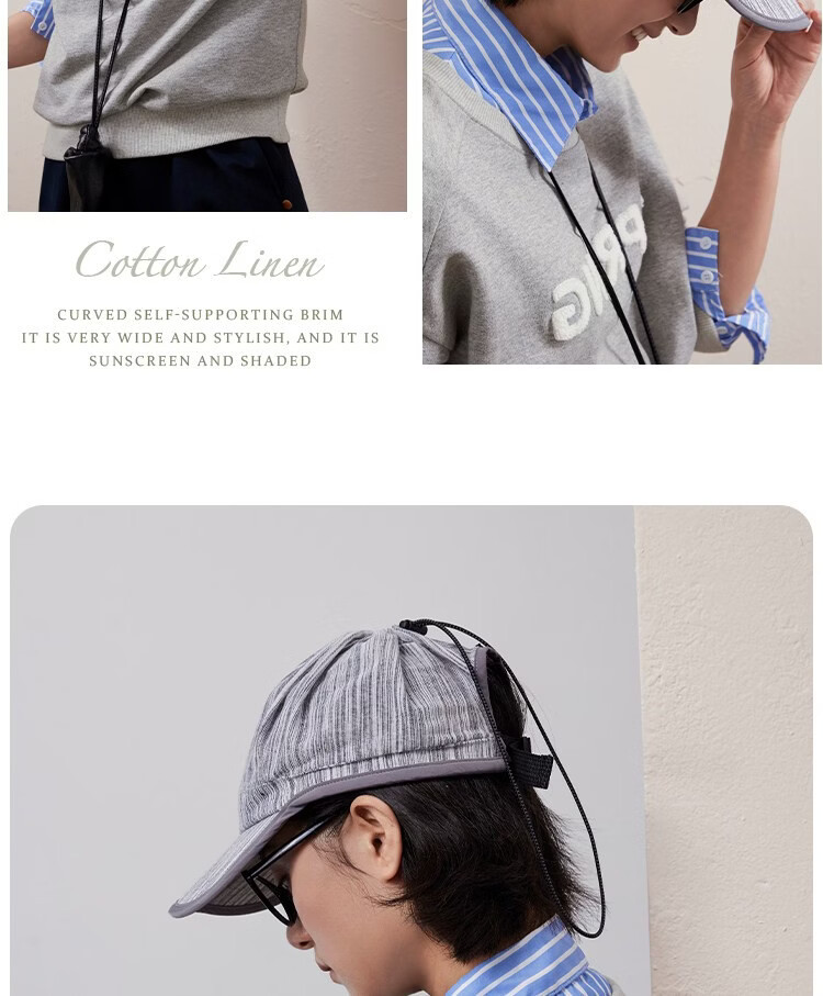 Lagur Linen Zero-Burden "Topless Baseball Cap" Sun Protection UPF100+ Sun Hat Denim Blue 23