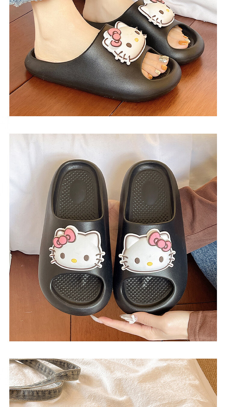 AILAIJIA Hello Kitty Collaboration Women's Home Slippers Bathroom Slippers Summer Cute Girls Slippers Pink Size 40-41 15