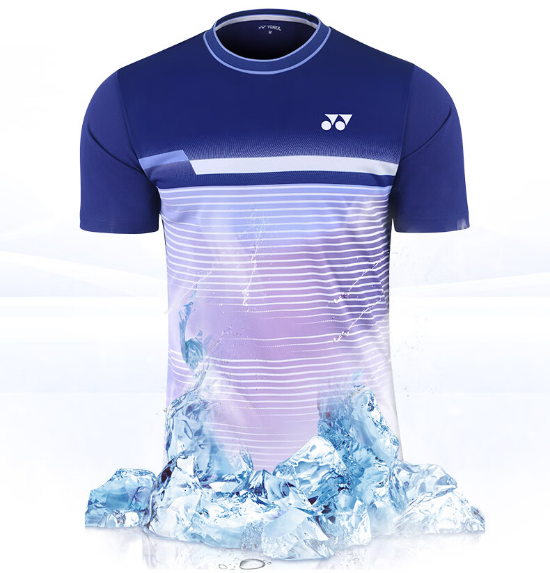 YONEX Yonex Badminton Apparel Set Quick-Dry Short Sleeve Shirt 1102725BCR Blueberry Color Men's Set 2XL 5