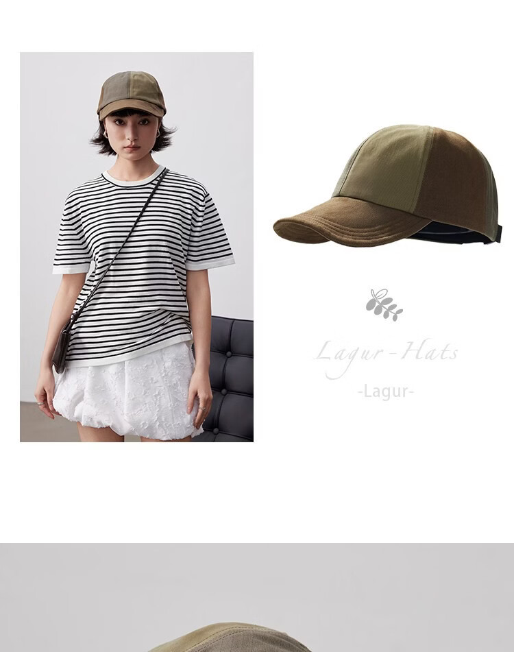Lagur Couple Edition "Black Gray Yamamoto Style" 100% Cotton Duckbill Baseball Cap Sun Hat Face Slimming Firebrick Red 26