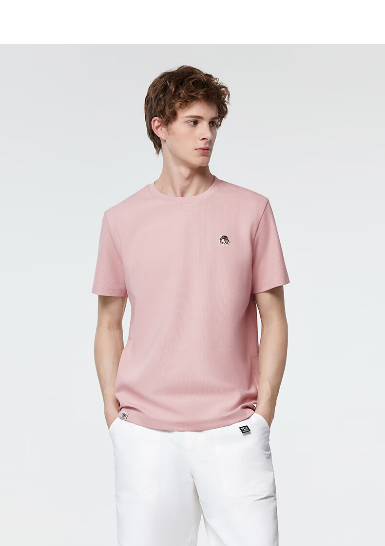 HAZZYS Men's 2026 Summer PHIZ Waffle Knit Crew Neck Short Sleeve T-Shirt ASTZE0DBI67 17