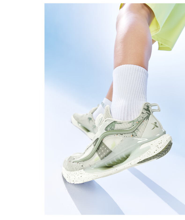 XTEP Youth Hydrogen Wind 9.0 Boys' Dial Running Shoes Sports Shoes Classic White/Super Green/Sea Blue Size 40 27