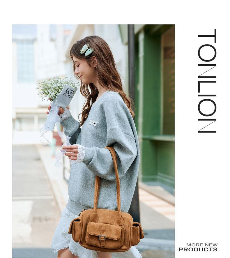 TonLion 2026 Spring Women's V-Neck Lace Sweatshirt Light Heather Gray L 8