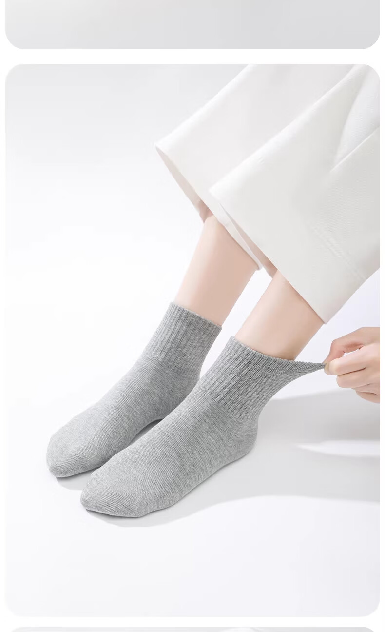 Turou Disposable Socks Unisex Sweat-Absorbing Odor-Resistant Thickened Portable Travel White Mid-Calf 10 Pairs 16