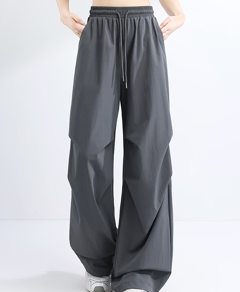 MINISO Women's Work Pants 2026 Spring Summer Lightweight High Waist Slim Wide Leg Cargo Pants Petite Sports Hiking Trousers 25