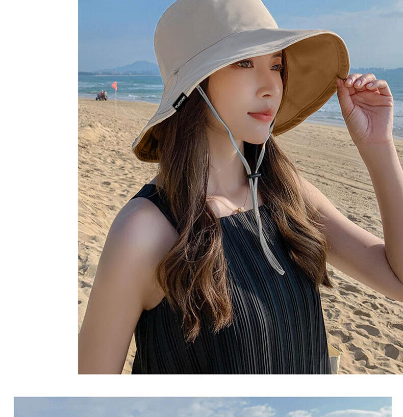 TUCANO Women's Summer Sun Protection Hat Wide Brim Outdoor UV Protection Foldable Reversible Fisherman Hat 13