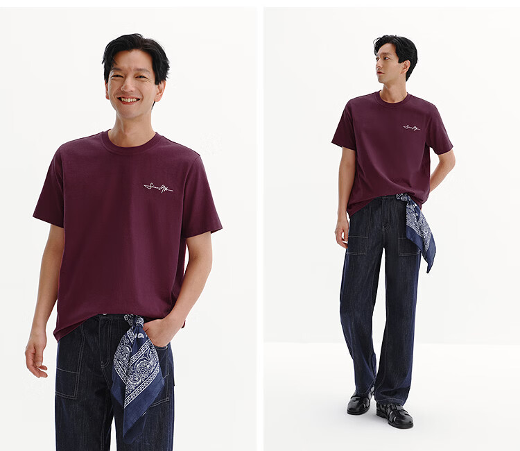 Semir Mall Edition | Men's Summer Short Sleeve T-Shirt Handwritten Style Letter Print Knitwear 2026 Pure Cotton 101326100116 4