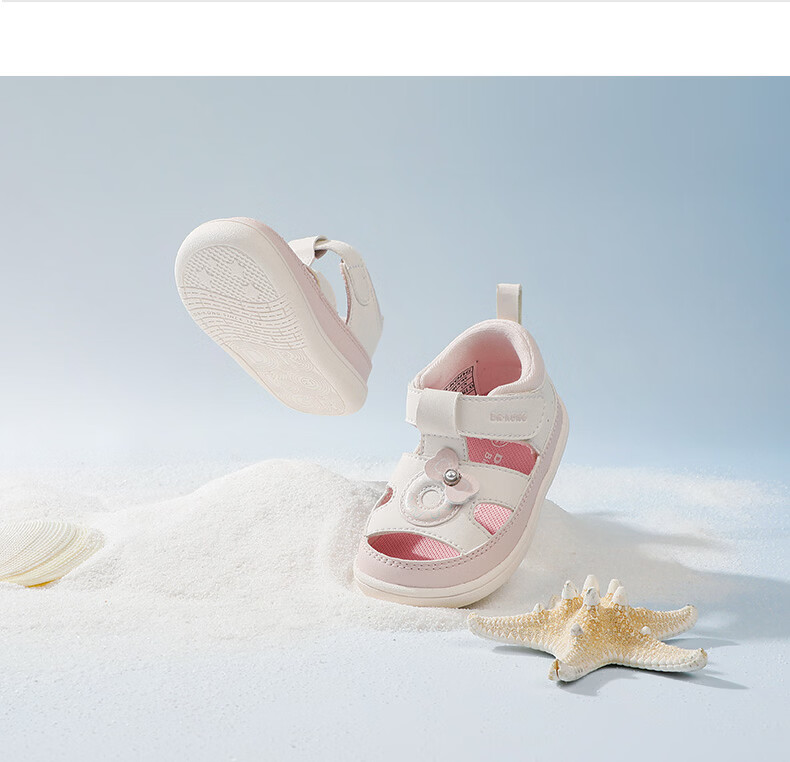 DR·KONG Toddler Walking Shoes Summer Girls Princess Closed-Toe Children's Sandals 2S13A2017CW Beige/Pink Size 19 6
