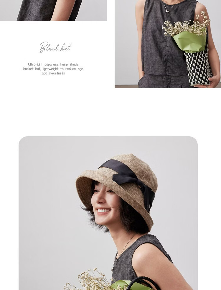Lagur Lightweight Paper-Feel Japanese Hemp Edge Fisherman Hat Breathable Thin Sunshade Foldable Midnight Blue 13