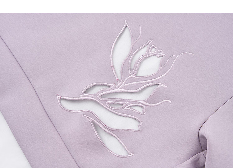 Demana Fresh Cloud Oxygen Cotton Spring Autumn Design Hollow Out Fake Two-Piece Loose Stretchy Slimming Sweatshirt for Women 14