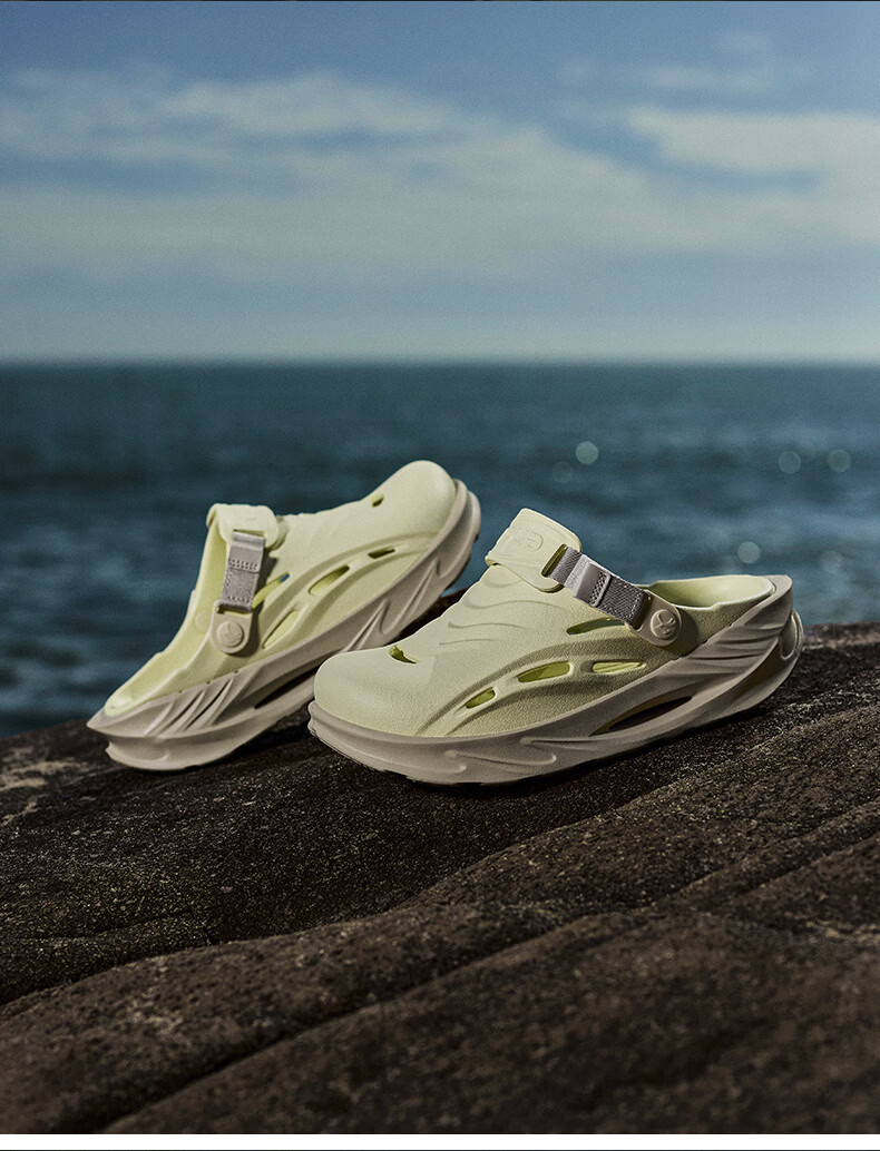 ENBO Thick Sole Hollow Breathable Hole Shoes Comfortable Men's Closed Toe Casual Versatile Beach Shoes Cloud Sand 41 (255mm) 9