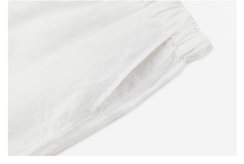 GANT Women's Spring Summer Pure Linen Casual Pants Vintage Old Coin Wide Leg Trousers 115-White M 14