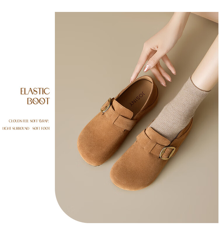 Zhuoshini Platform Birkenstock Shoes 2026 New Spring Full Coverage Thick Sole Slip-On Women's Shoes Camel Color Size 37 11