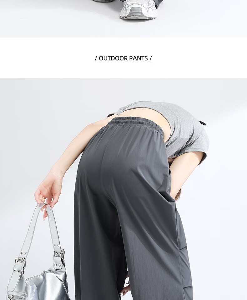 MINISO Women's Work Pants 2026 Spring Summer Lightweight High Waist Slim Wide Leg Cargo Pants Petite Sports Hiking Trousers 26