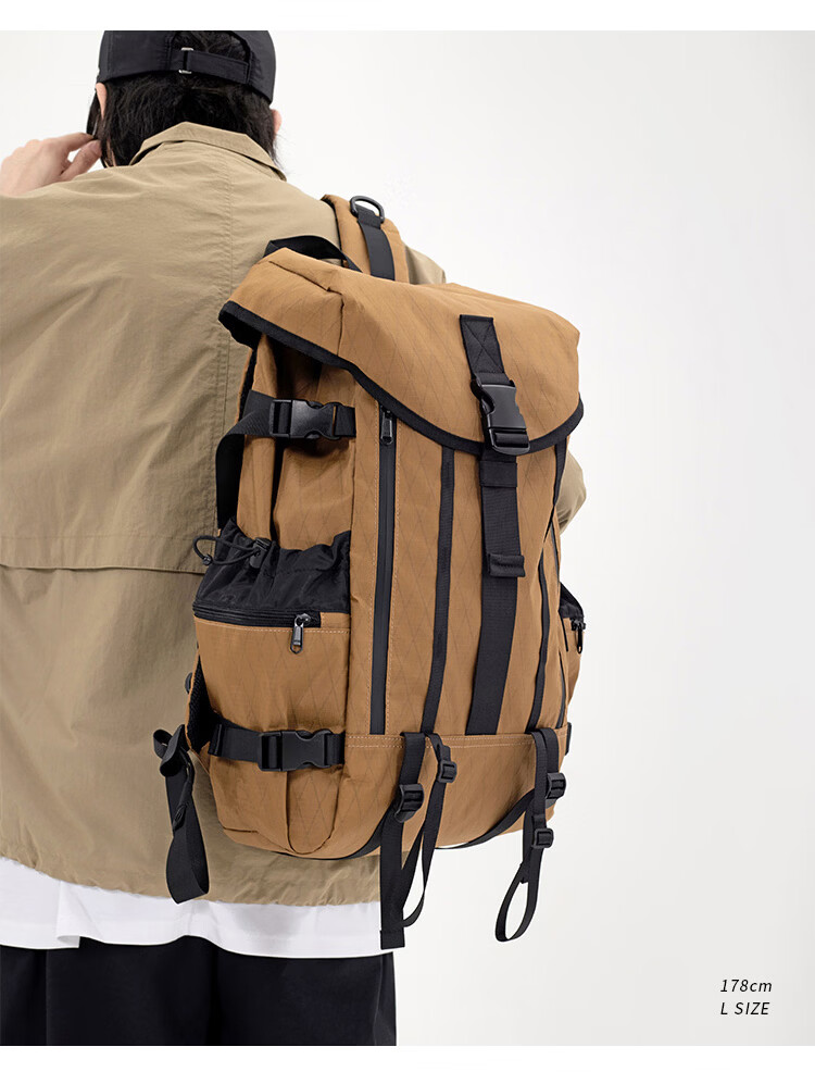MYEDITION Trendy Backpack Outdoor Travel Water-Resistant Large Capacity Laptop Student School Bag Black Large 32