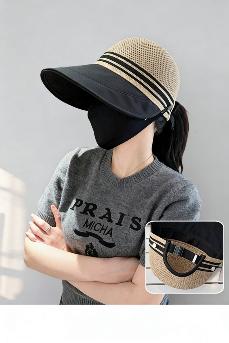 HAOGUAN Large Brim Duckbill Fisherman Hat for Women Summer Hollow Breathable Sunshade UV Protection Cycling Sun Hat 1