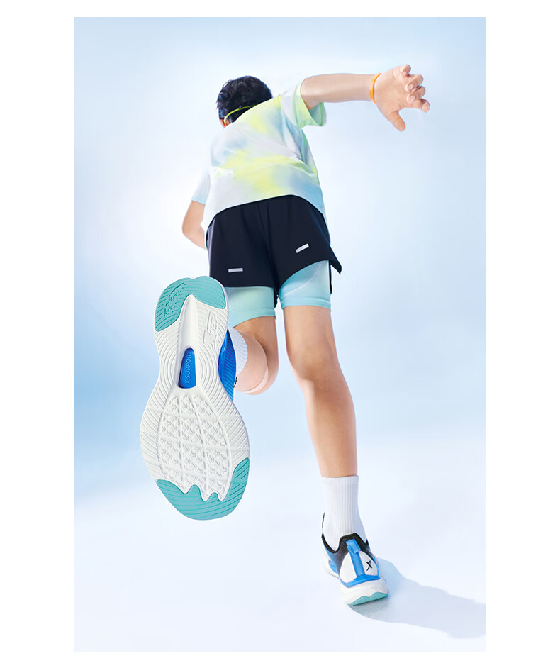 XTEP Youth Hydrogen Wind 9.0 Boys' Dial Running Shoes Sports Shoes Classic White/Super Green/Sea Blue Size 40 17