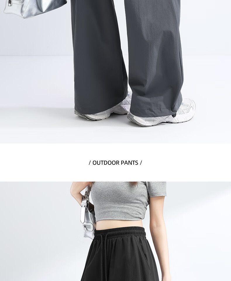MINISO Women's Work Pants 2026 Spring Summer Lightweight High Waist Slim Wide Leg Cargo Pants Petite Sports Hiking Trousers 27