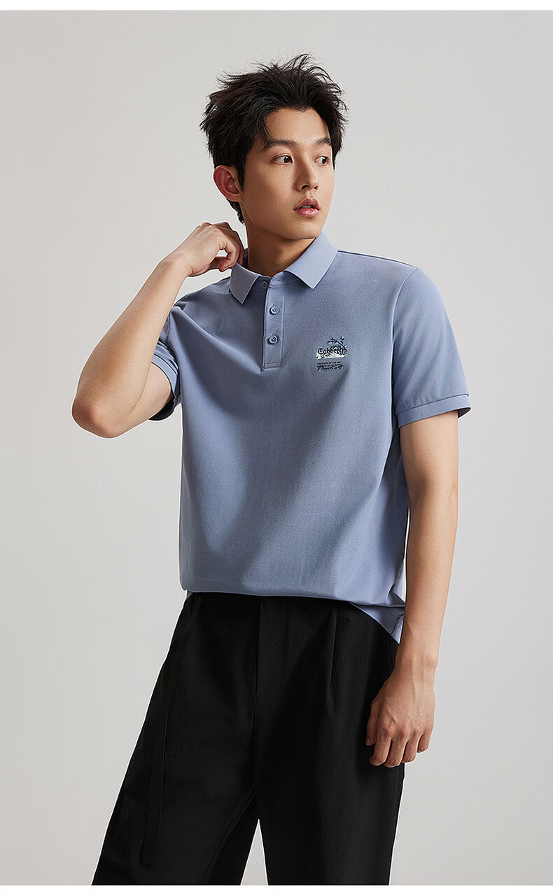 CABBEEN 200G Sorona Cool Touch Pique Polo Shirt Men National Style Bamboo Embroidery Pattern 2026 Spring Short Sleeve T-Shirt 15