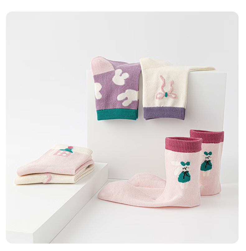 Six Finger Mouse Children's Socks Girls Spring Summer Breathable Mesh Mid-Calf Thin Cotton Socks for Older Girls Students 8