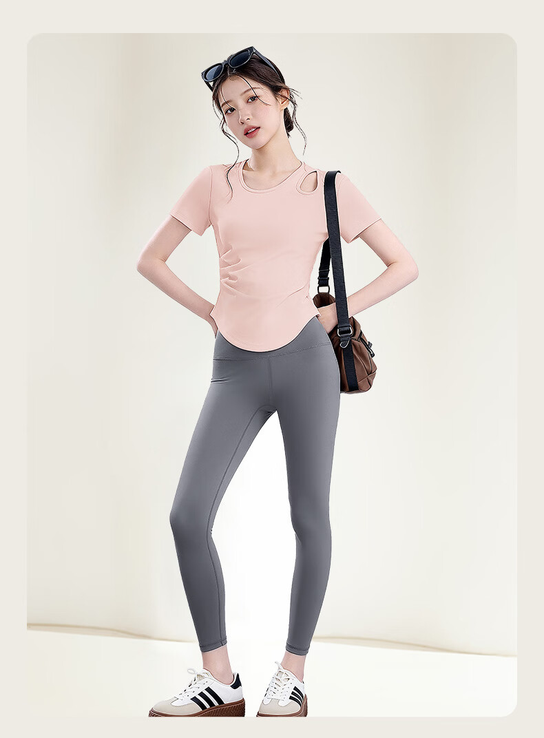 MULINSEN Sports Set, Yoga Outfit for Women, Sun Protection, Quick-Drying, Breathable T-Shirt, Morning Running, Badminton, Fitness, Pilates Training Wear 11