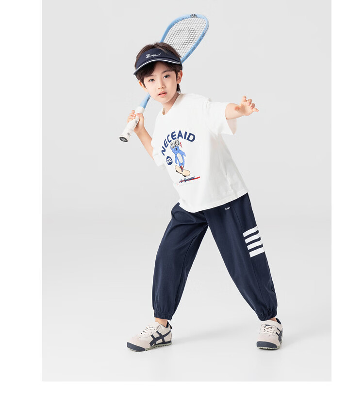 Duoduo Kids Clothing [Soft Elastic Breathable Versatile Cooling] Mosquito-Repellent Pants 2026 Summer Pure Cotton Long Jogger Pants for Children 14