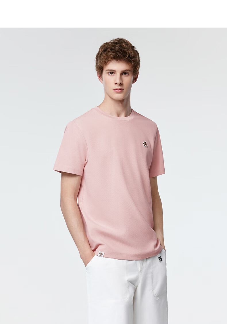HAZZYS Men's 2026 Summer PHIZ Waffle Knit Crew Neck Short Sleeve T-Shirt ASTZE0DBI67 16