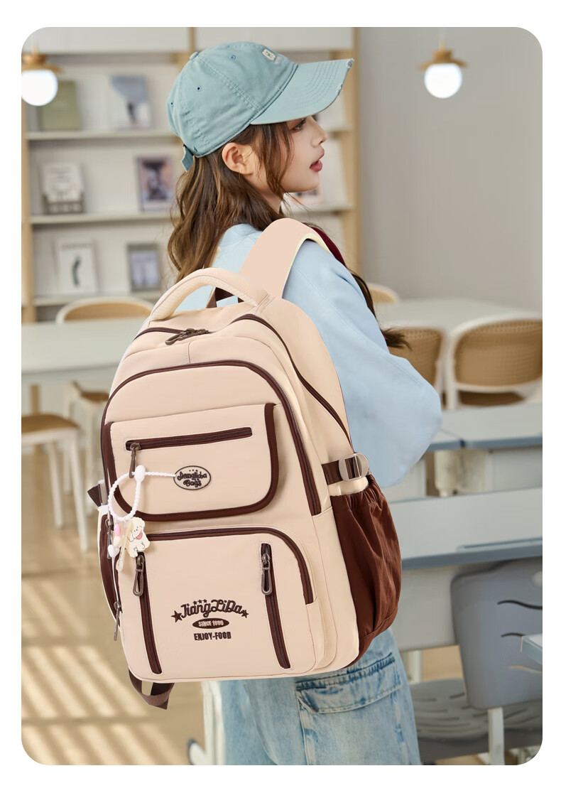 Anyshine Elementary School Girls Large Capacity Lightweight Backpack for Grades 4-6, High-Value Anti-Burden School Bag for Middle and High School Students 12