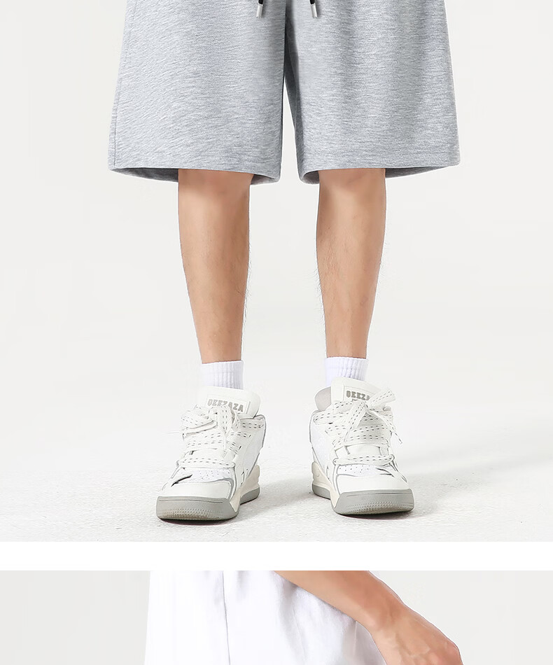 MINISO Men's Shorts 2026 New Pure Cotton Summer Loose Fit Five-Point Pants Casual Design Mid-Length Pants Light Gray XL 20