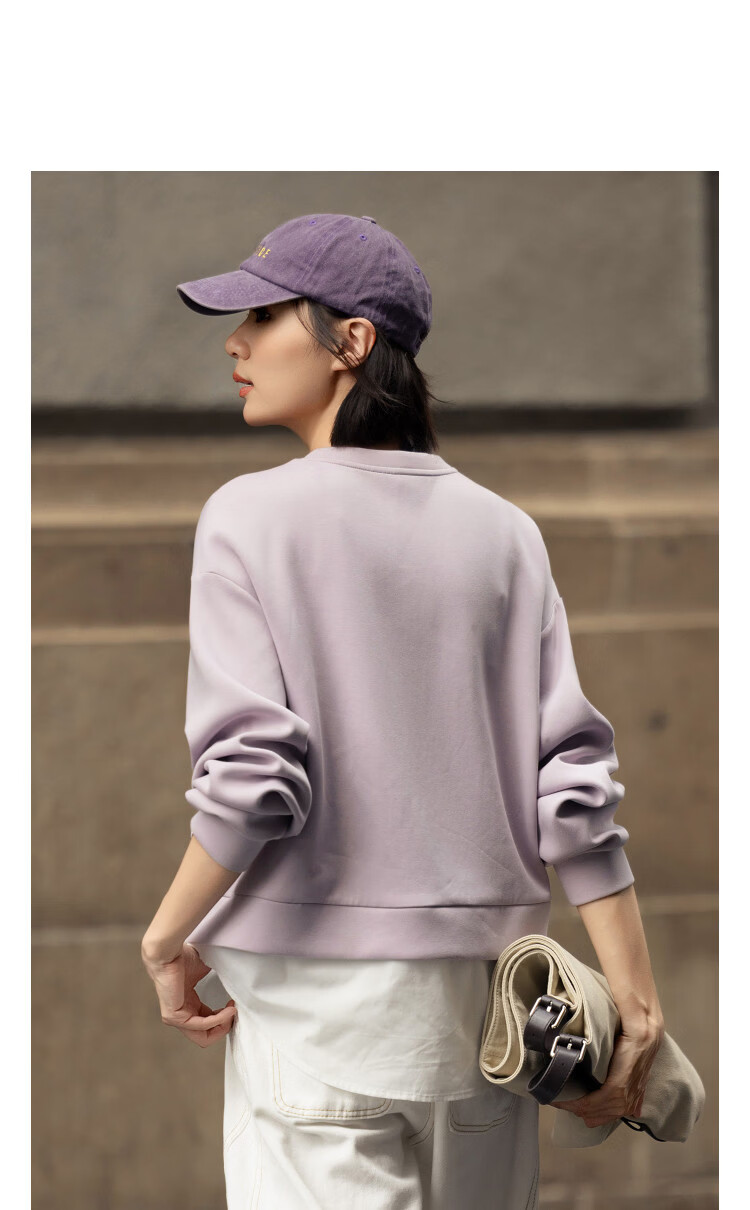 Demana Fresh Cloud Oxygen Cotton Spring Autumn Design Hollow Out Fake Two-Piece Loose Stretchy Slimming Sweatshirt for Women 11