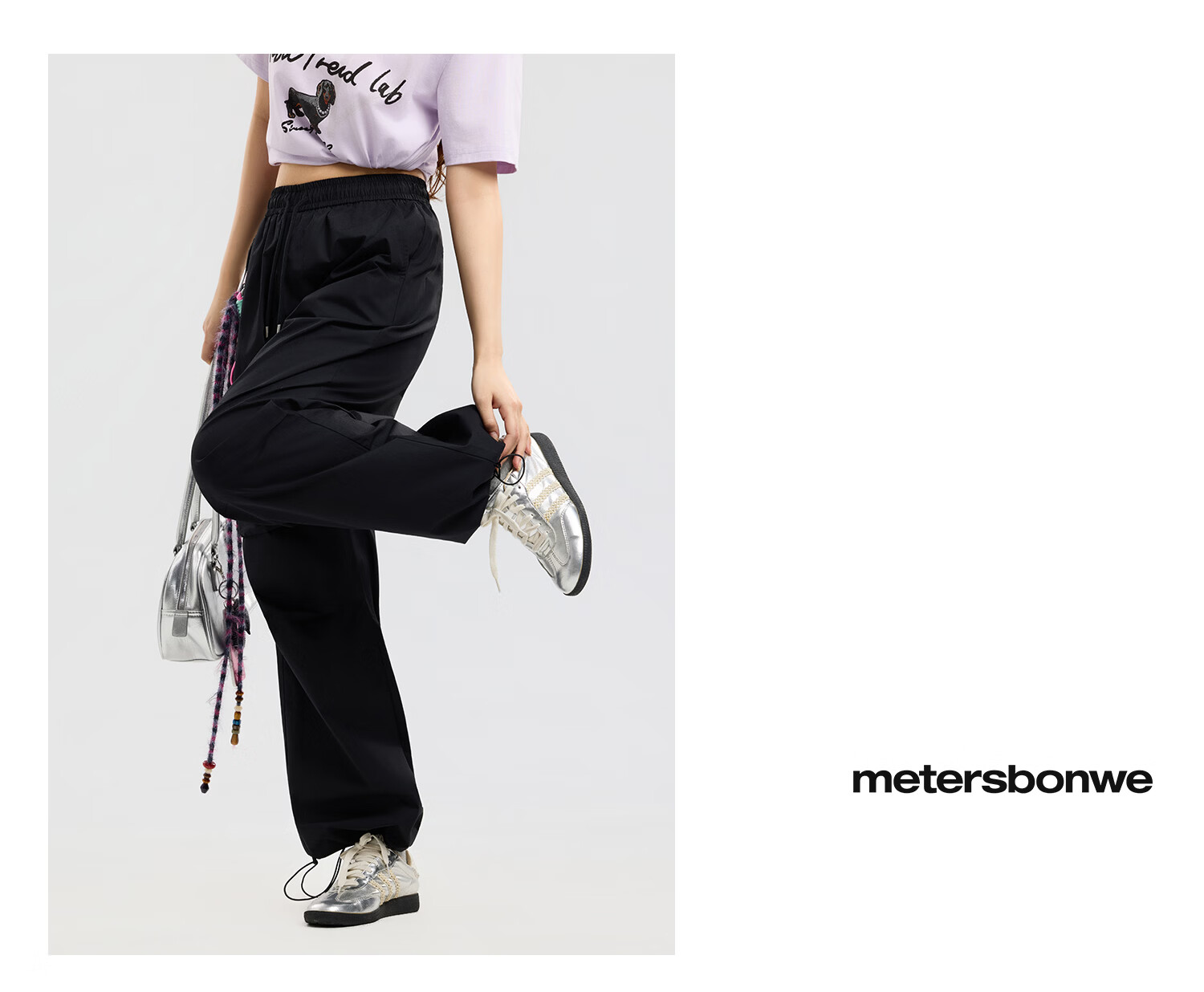 Metersbonwe Women's Casual Wide-Leg Pants 2026 Summer New Outdoor Sports Loose High-Waist Paratrooper Pants 14