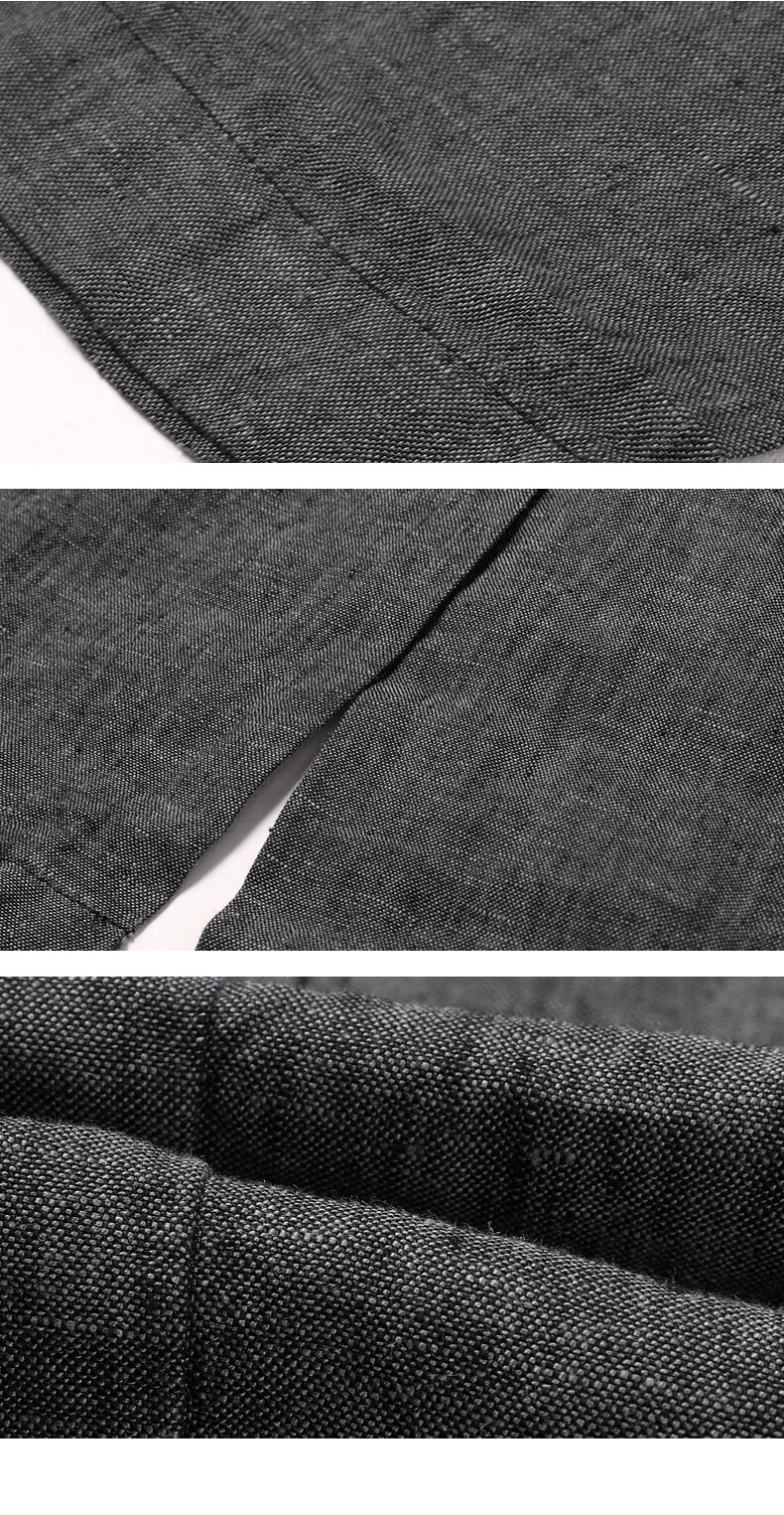ROMON 100% Pure Linen Men's Blazer Spring Autumn Casual Solid Color Single-Breasted Slim Fit Korean Style Lightweight Jacket 17