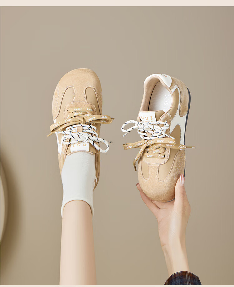 Zhuoshini Internal Height Increasing Trainer Shoes 2026 New Spring Retro Thick Sole White Sports Casual Agan Shoes Off-White Size 35 16