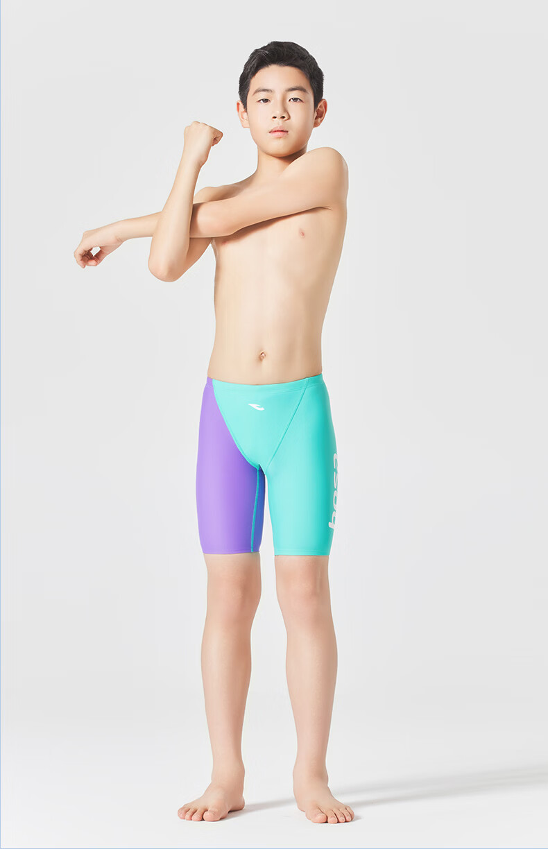 Hosa Kids Boys Professional Training Five-Point Swim Trunks Youth 2026 New Racing Swimwear 11