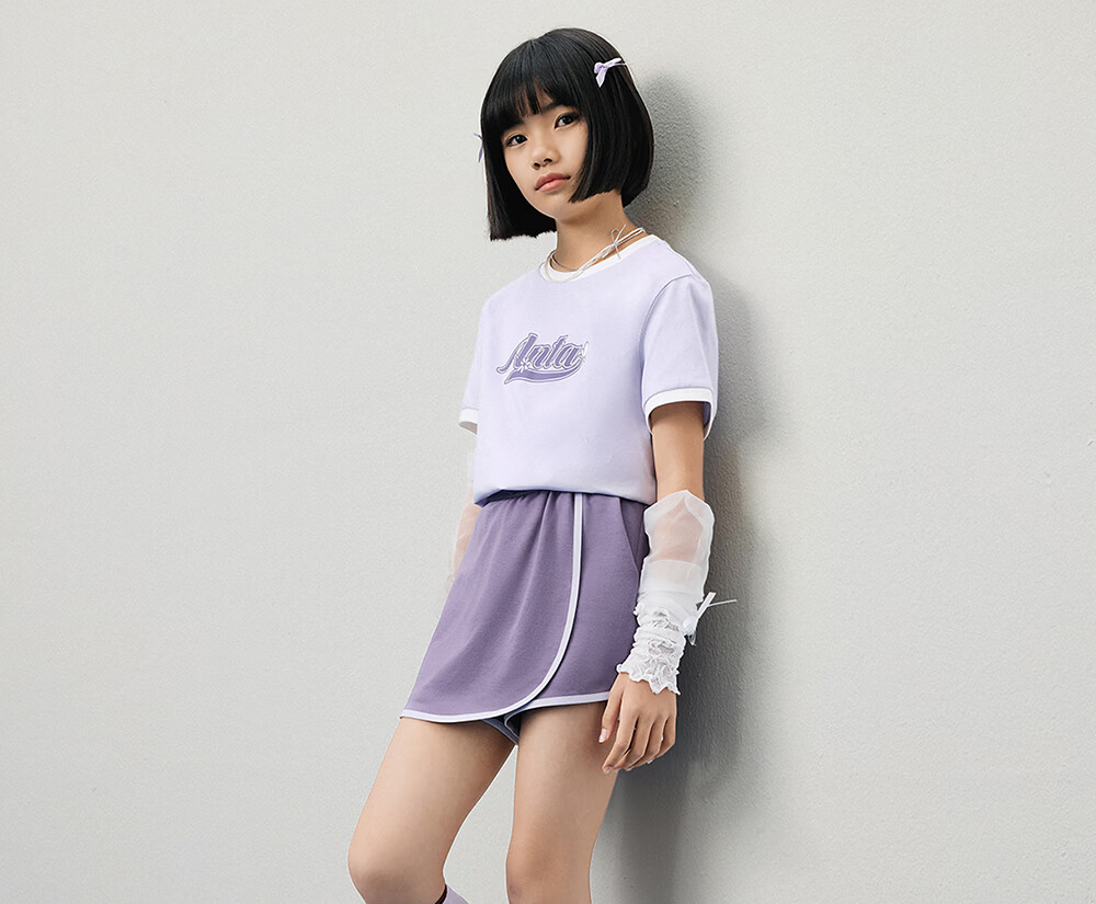 Anta Kids Sports Set Girls 2026 Summer Running Training Short Sleeve Shorts Baby Knitted Set A62628704 32