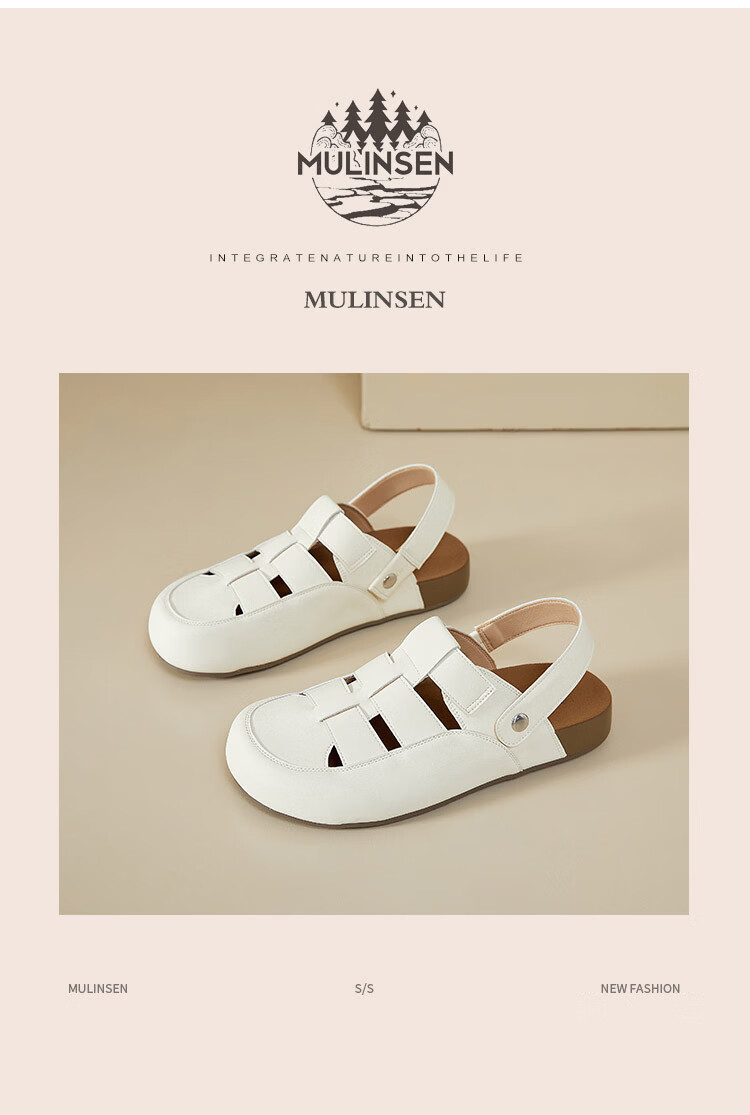 Mulinsen Women’s Rome Hollow Summer Sandals Dual-Wear Clogs Birkenstyle Sandals Beige 37 3