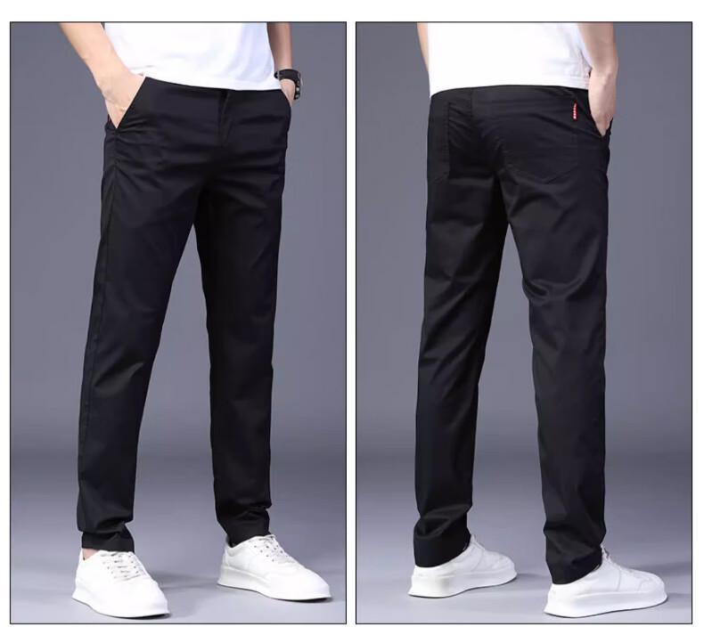 Playboy Summer Lightweight Men's Casual Pants Pure Cotton Loose Straight-Leg New Trendy Brand Versatile Stretch Trousers for Men 20