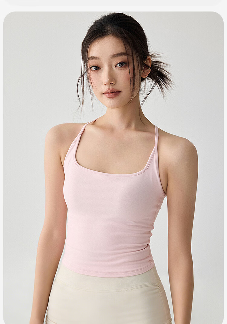 Free Style Women's Sports Bra with Padding Yoga Backless Camisole Pilates Training Running Fitness Bra Spring Summer 8