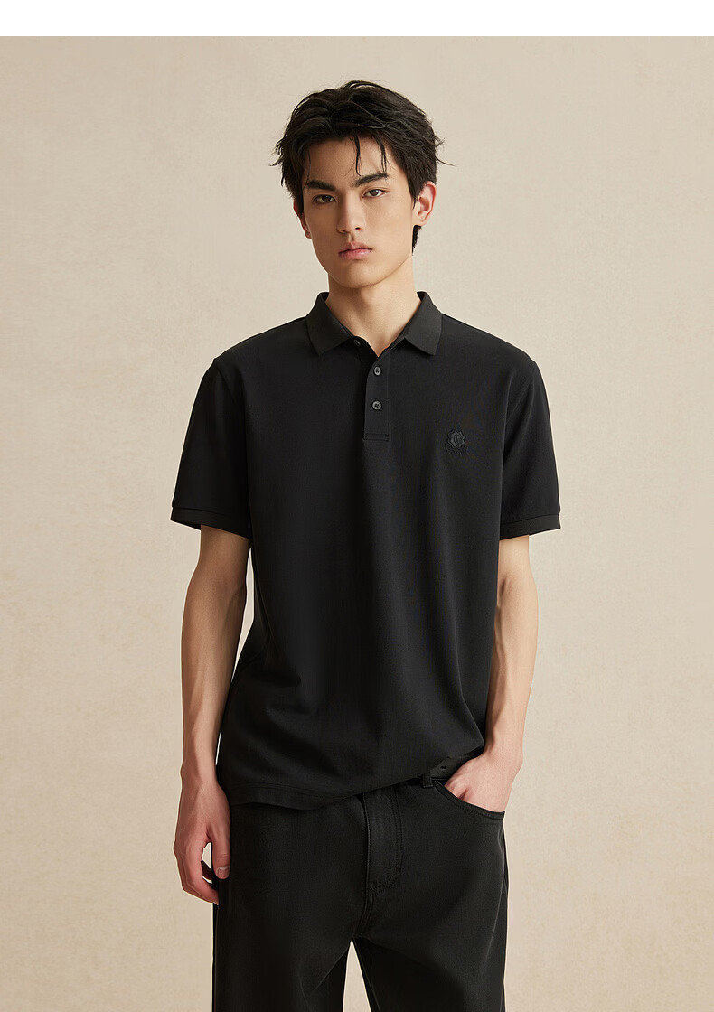 CABBEEN Ice Oxygen Cool Bead Polo Shirt Men Water-Soluble Embroidered Galloping Horse Totem 2026 Spring Summer Short Sleeve Breathable Polo Shirt 18