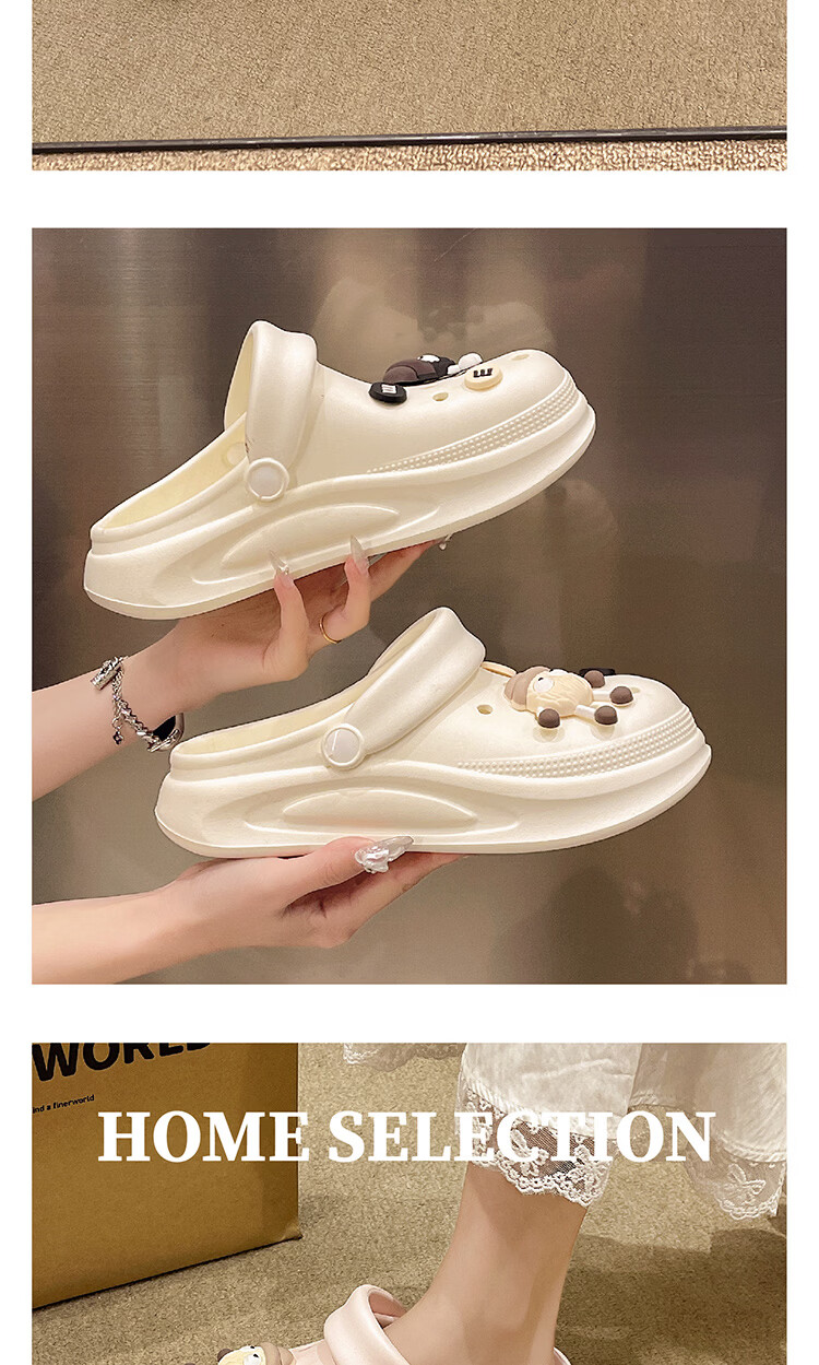AILAIJIA Cute Thick Sole Clogs Women Open Toe Slippers Summer Outdoor Sandals Black Size 38-39 11
