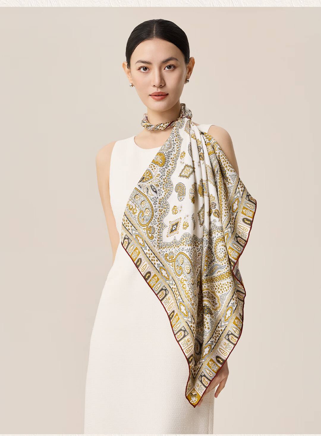 Shanghai Story 100% Mulberry Silk Printed Silk Scarf Shawl Gift Box for Mom and Girlfriend 8