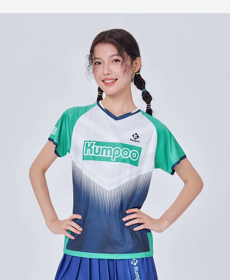 KUMPOO Badminton Short Sleeve Shirt Xunfeng Sportswear K261M-1731 Men's Short Sleeve Blue S 14
