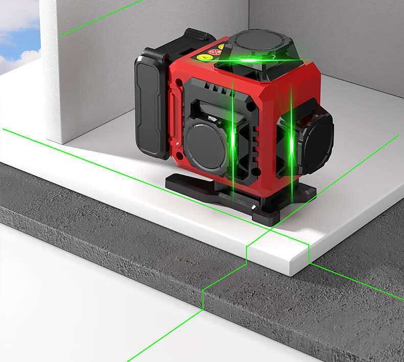 Delixi Electric Green Light 16-Line Infrared Level Laser Dual Power High Precision Strong Light Fine Line Auto Leveling Outdoor Construction 24